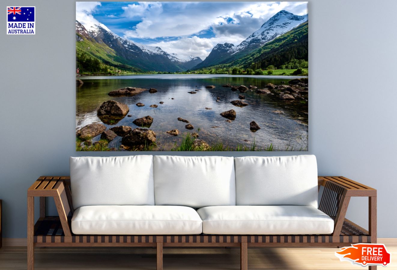 Lake & Mountain Scenery View Print 100% Australian Made