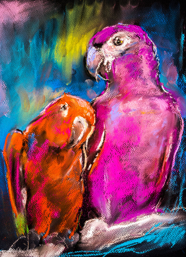 Parrot Couple Painting Print 100% Australian Made