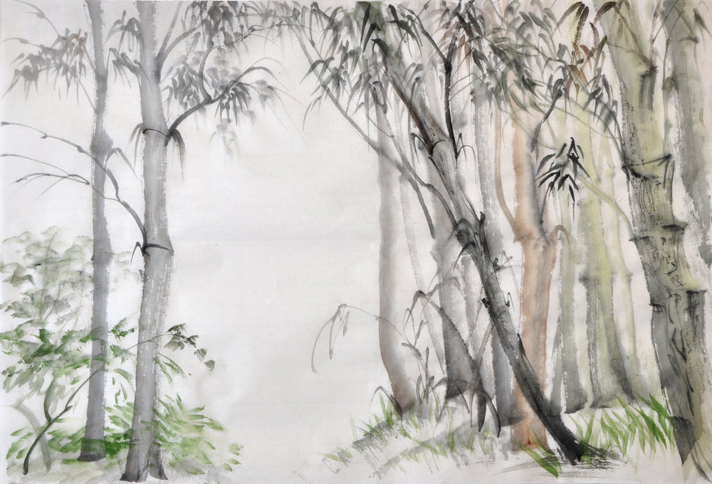 Bamboo Trees Painting Print 100% Australian Made