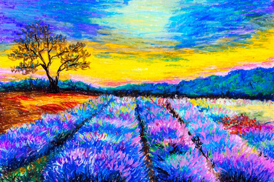 Colorful Flower Field Oil Paint Home Decor Premium Quality Poster Print Choose Your Sizes