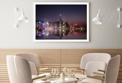 City & Sea Night View Photograph Home Decor Premium Quality Poster Print Choose Your Sizes