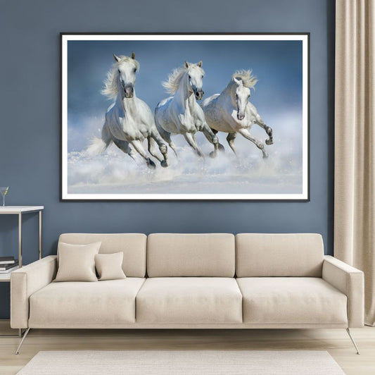 Horses Running on Sand Photograph Home Decor Premium Quality Poster Print Choose Your Sizes