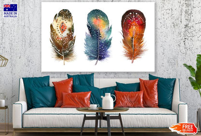 Colorful Feathers Watercolor Painting Print 100% Australian Made