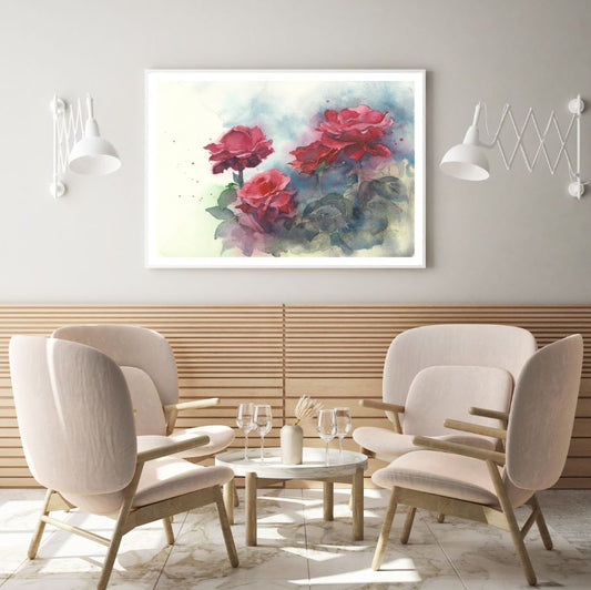 Colorful Flowers Watercolor Paint Home Decor Premium Quality Poster Print Choose Your Sizes