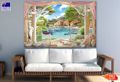 Stunning Village View from Balcony Digital Art Print 100% Australian Made