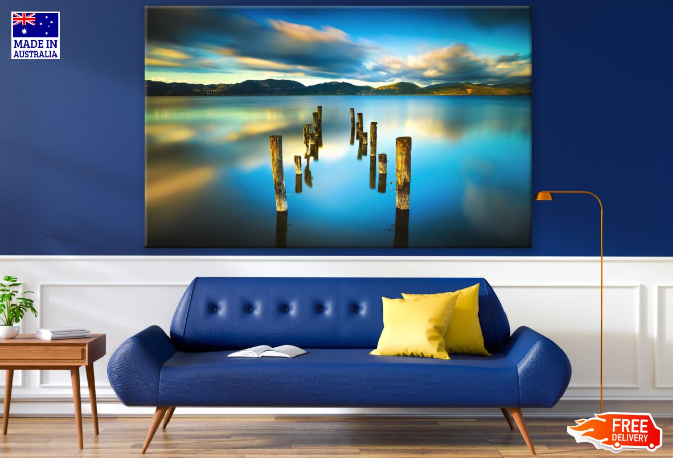 Bridge Ruins on Lake Photograph Print 100% Australian Made
