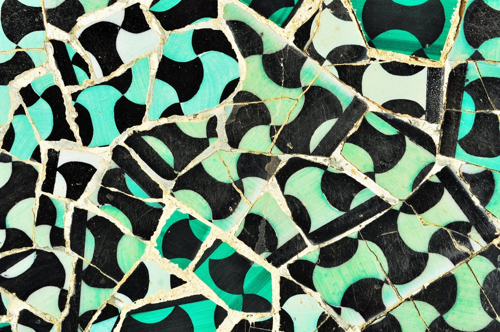 Abstract Green Black Tile Design Print 100% Australian Made