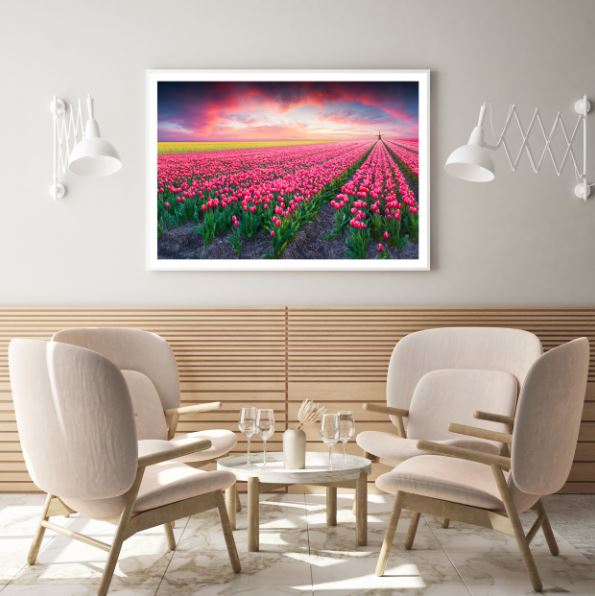 Colorful Tulip Field Photograph Home Decor Premium Quality Poster Print Choose Your Sizes