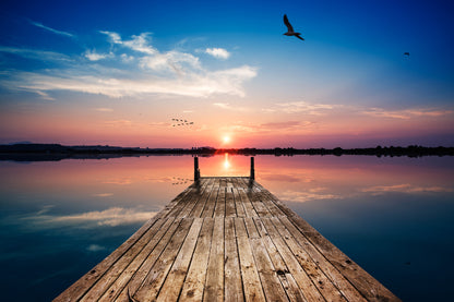 Sunset Beach Wooden Pier Photograph Print 100% Australian Made