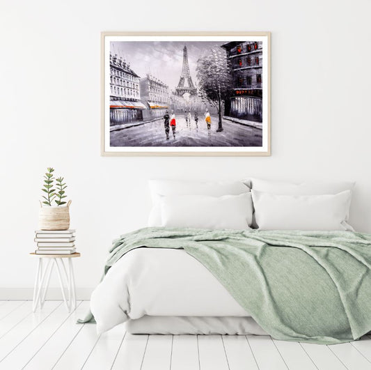 People Near Eiffel Tower Painting Home Decor Premium Quality Poster Print Choose Your Sizes
