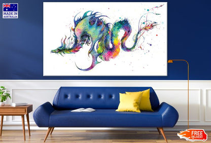 Colorful Dragon Watercolor Painting Print 100% Australian Made