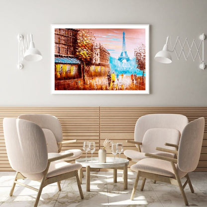 Eiffel Tower Street View Painting Home Decor Premium Quality Poster Print Choose Your Sizes