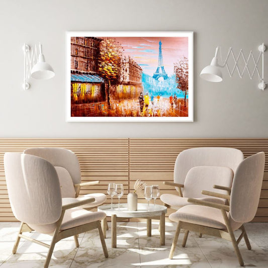 Eiffel Tower Street View Painting Home Decor Premium Quality Poster Print Choose Your Sizes