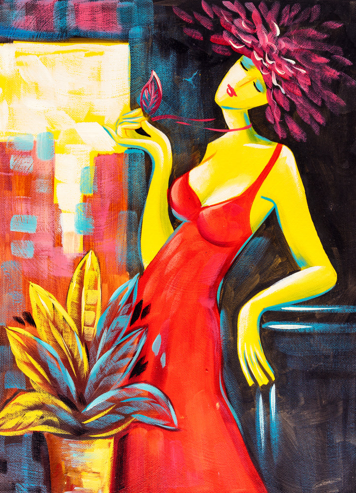 Colorful Girl Oil Painting Print 100% Australian Made