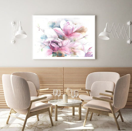Colorful Flower Watercolor Paint Home Decor Premium Quality Poster Print Choose Your Sizes
