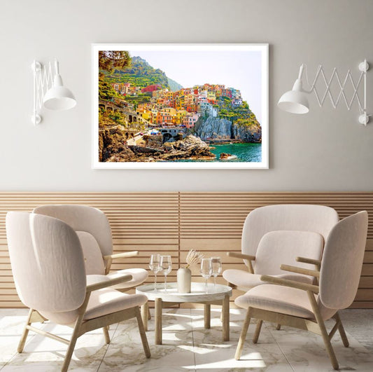 Colorful Buildings Near Sea View Photograph Home Decor Premium Quality Poster Print Choose Your Sizes