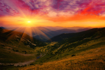 Sunset Over Mountains Photograph Print 100% Australian Made