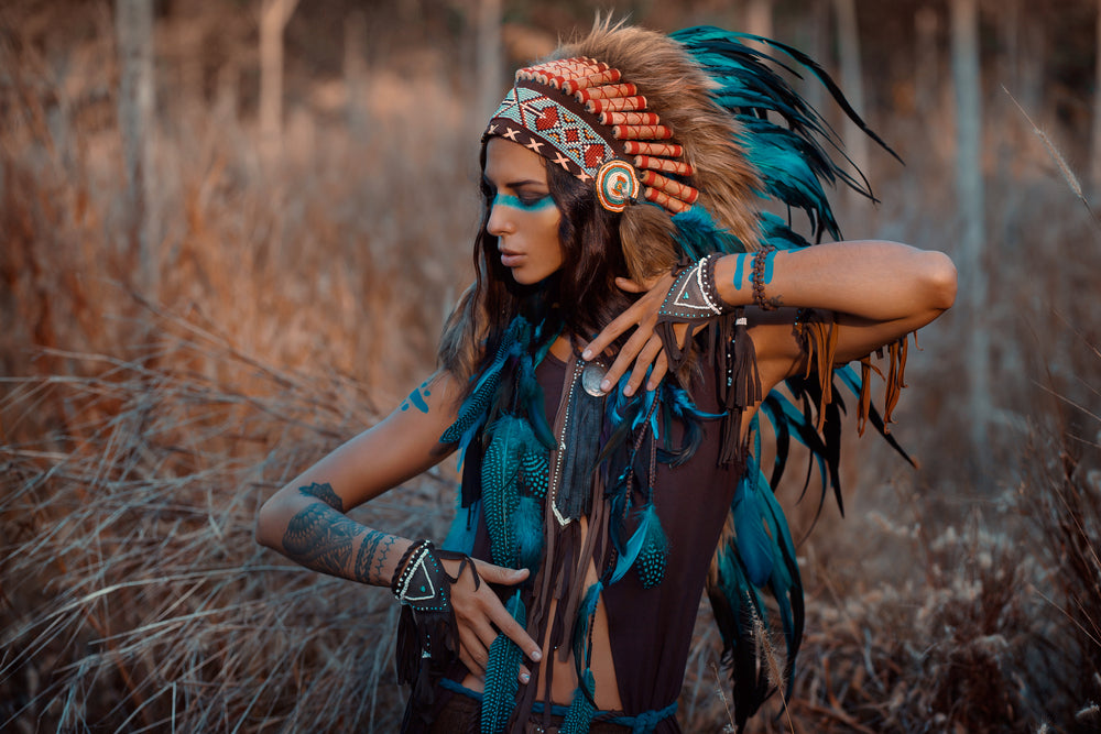 Native headdress Feather Popular multicoloured Print 100% Australian Made