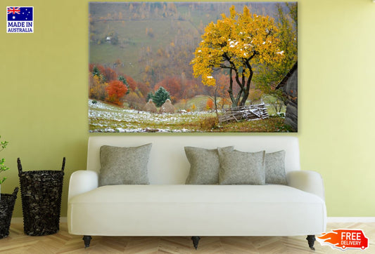 Yellow Tree Nature Scenery View Print 100% Australian Made