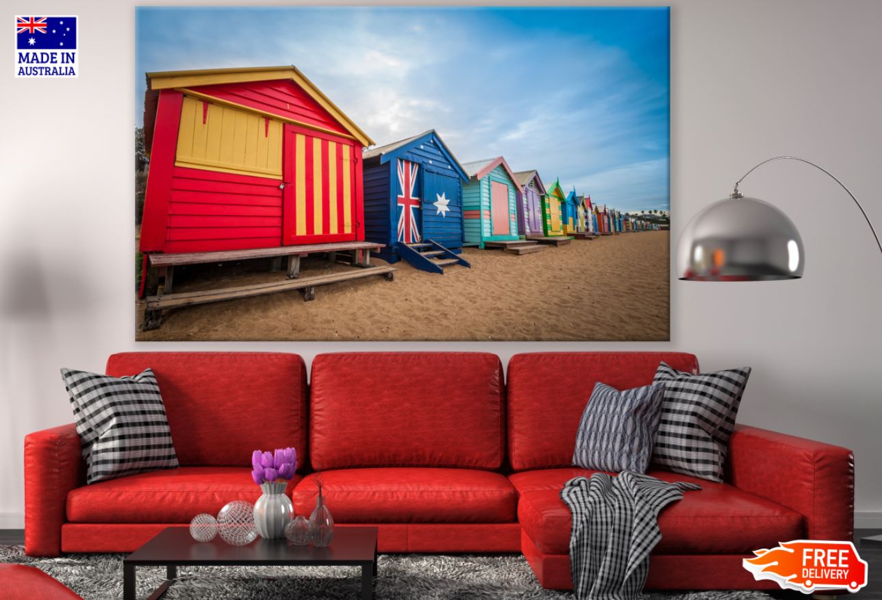 Colorful Beach Huts Photograph Print 100% Australian Made