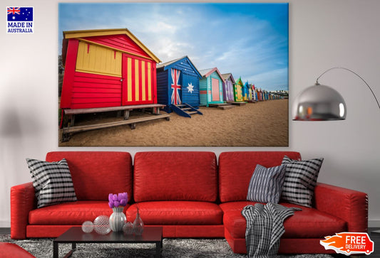 Colorful Beach Huts Photograph Print 100% Australian Made