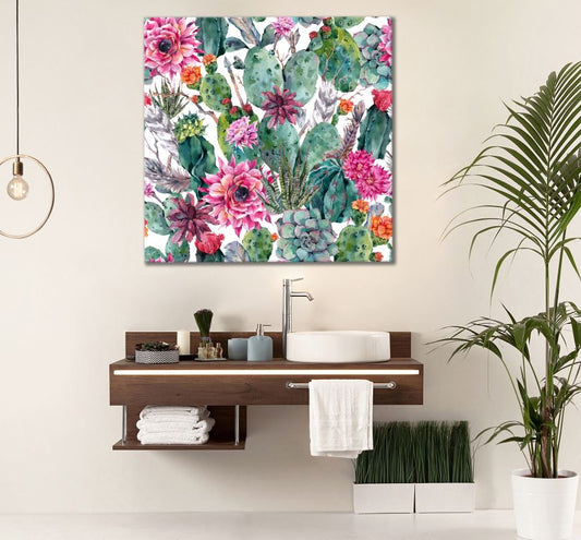 Square Canvas Floral Painting High Quality Print 100% Australian Made