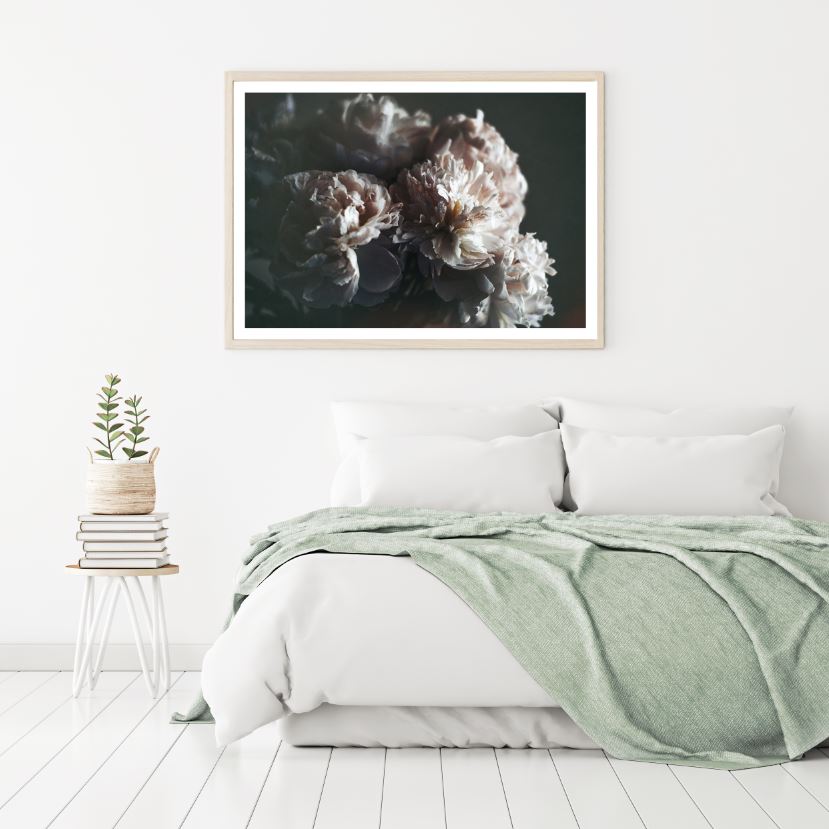 Pink Peony Flowers Closeup Photograph Home Decor Premium Quality Poster Print Choose Your Sizes