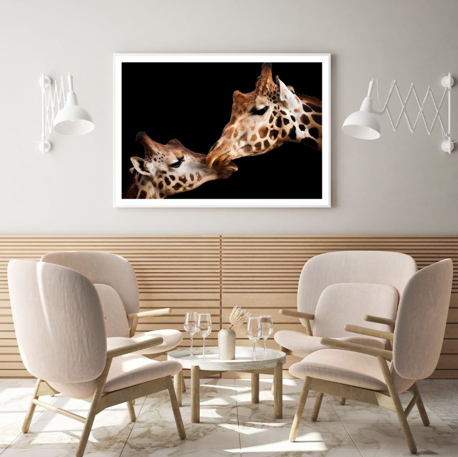 Giraffes Portrait Photograph Home Decor Premium Quality Poster Print Choose Your Sizes