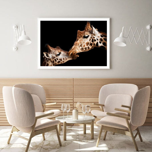 Giraffes Portrait Photograph Home Decor Premium Quality Poster Print Choose Your Sizes
