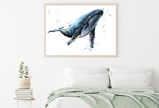 Whale Watercolor Painting Home Decor Premium Quality Poster Print Choose Your Sizes