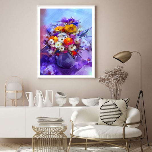 Colorful Flower Vase Watercolor Home Decor Premium Quality Poster Print Choose Your Sizes