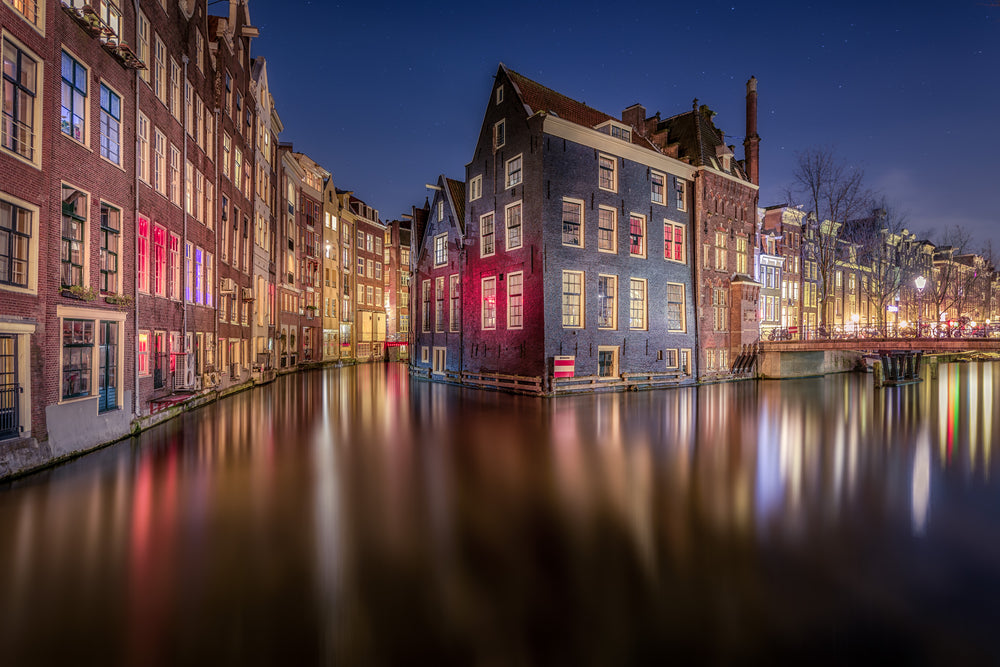 City On Canal Scenery Photograph Home Decor Premium Quality Poster Print Choose Your Sizes