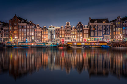 Houses Reflection on Lake Scenery Home Decor Premium Quality Poster Print Choose Your Sizes