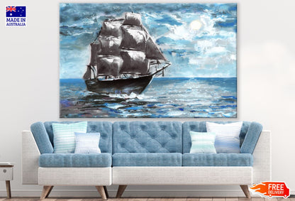 Ship Sailing on Sea Oil Painting Print 100% Australian Made