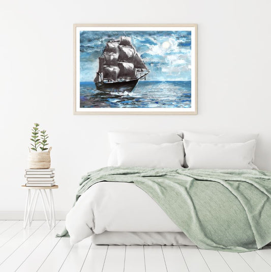 Ship On Sea Oil Painting Home Decor Premium Quality Poster Print Choose Your Sizes
