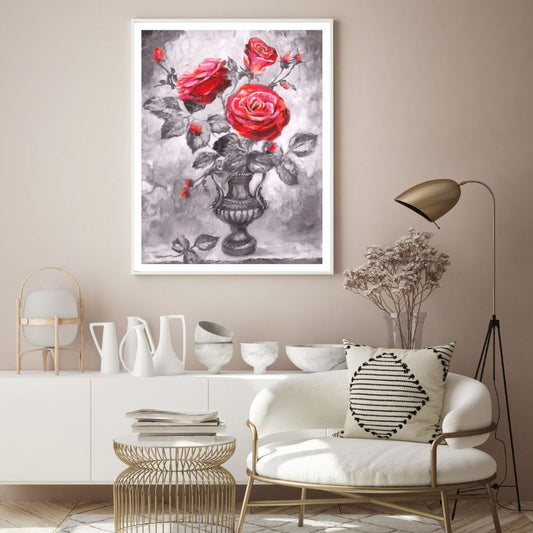 Flowers Vase Watercolor Painting Home Decor Premium Quality Poster Print Choose Your Sizes
