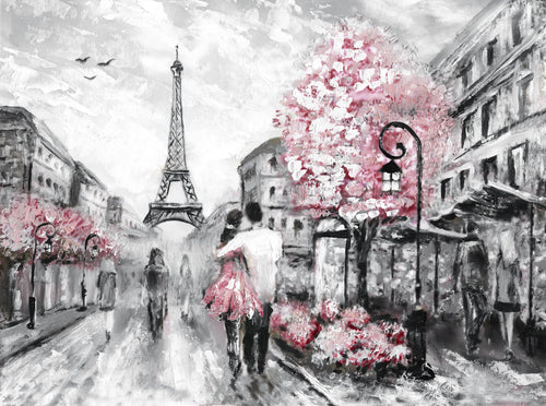 Eiffel Tower & People Painting Home Decor Premium Quality Poster Print Choose Your Sizes