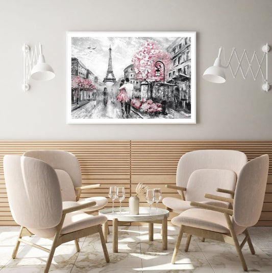 Eiffel Tower & People Painting Home Decor Premium Quality Poster Print Choose Your Sizes