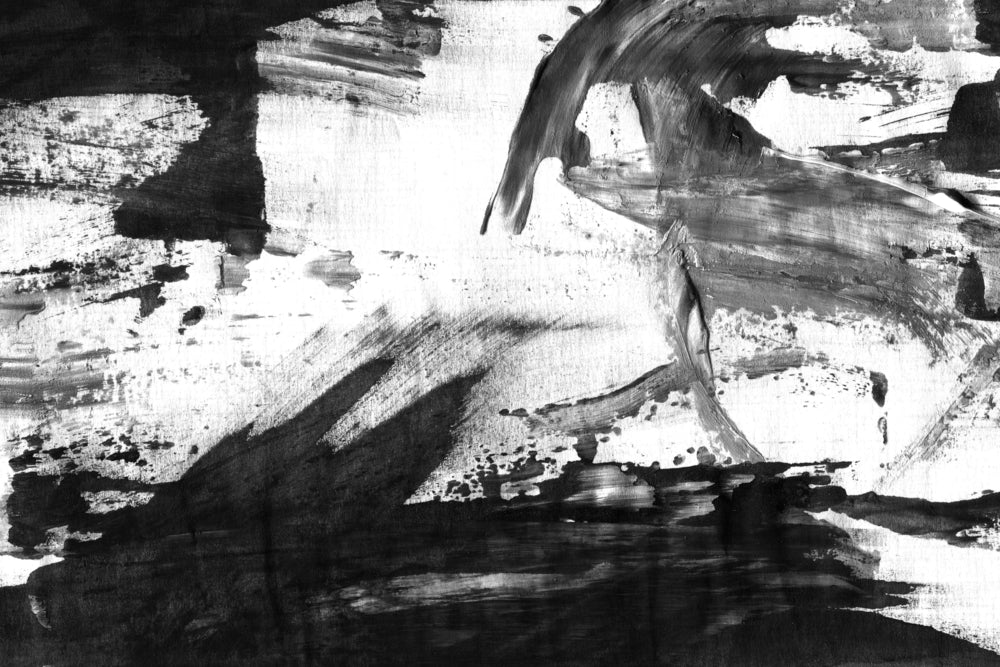 B&W Brush Strokes Painting Print 100% Australian Made