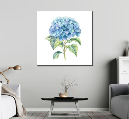 Square Canvas Hydrangea Floral Watercolor Painting High Quality Print 100% Australian Made