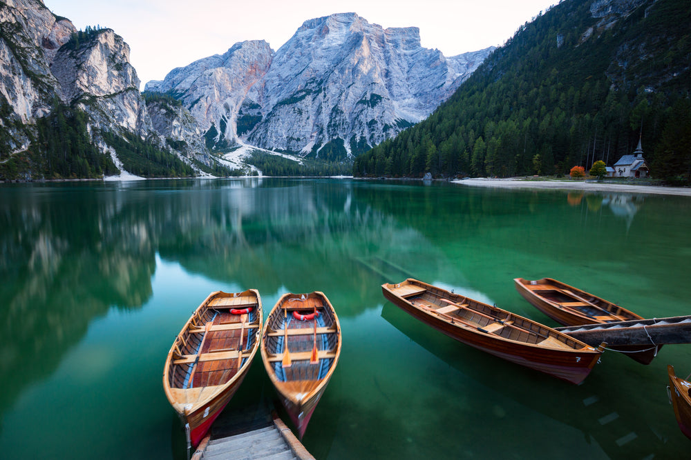 Boats on Lake Scenery Photograph Home Decor Premium Quality Poster Print Choose Your Sizes