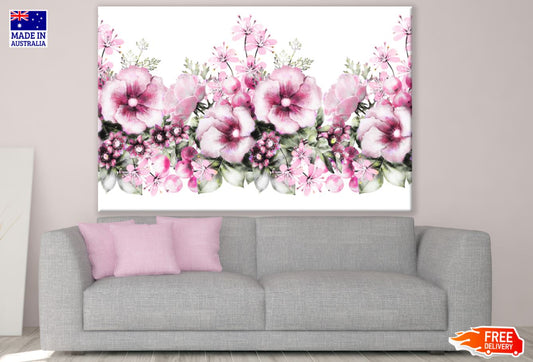 Pink Flowers Watercolor Painting Print 100% Australian Made