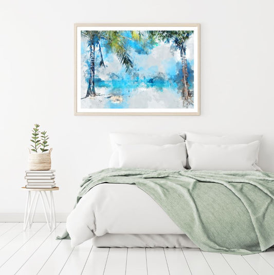 Palm Trees Watercolor Painting Home Decor Premium Quality Poster Print Choose Your Sizes