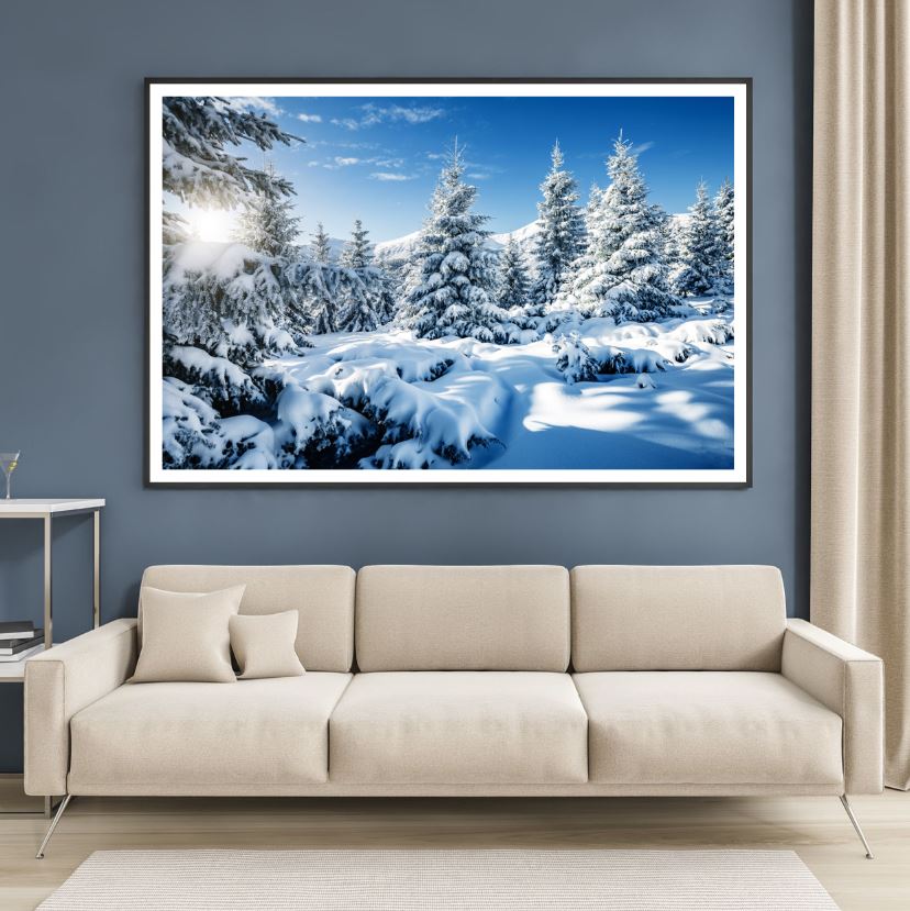 Snow Covered Forest Photograph Home Decor Premium Quality Poster Print Choose Your Sizes