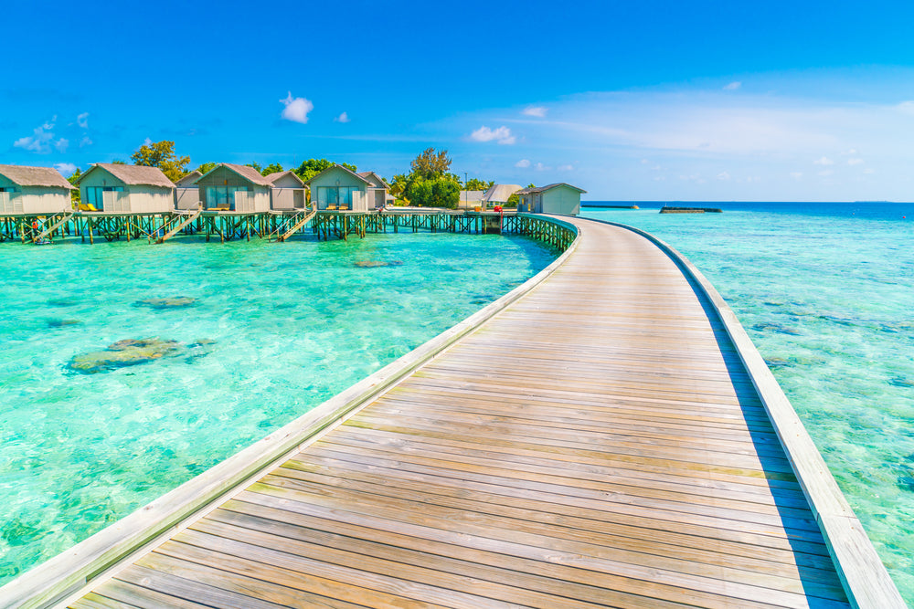 Huts On Wooden Pier Photograph Home Decor Premium Quality Poster Print Choose Your Sizes