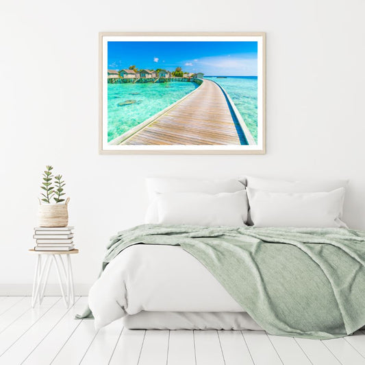 Huts On Wooden Pier Photograph Home Decor Premium Quality Poster Print Choose Your Sizes