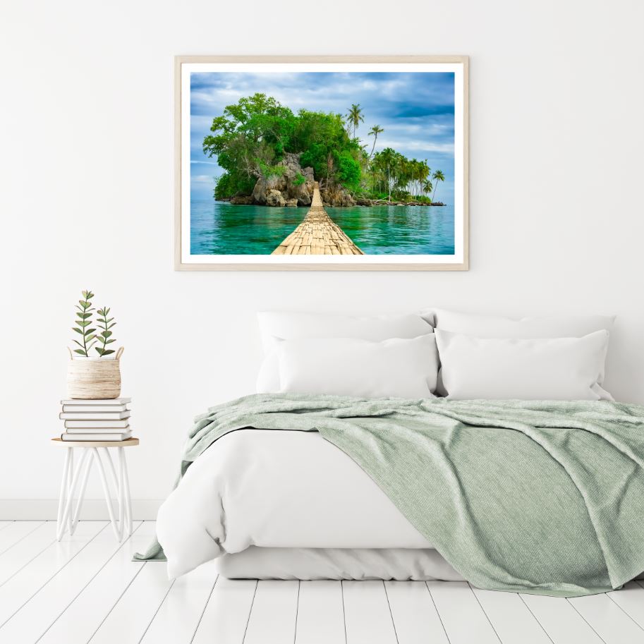 Wooden Bridge to Island Scenery Home Decor Premium Quality Poster Print Choose Your Sizes