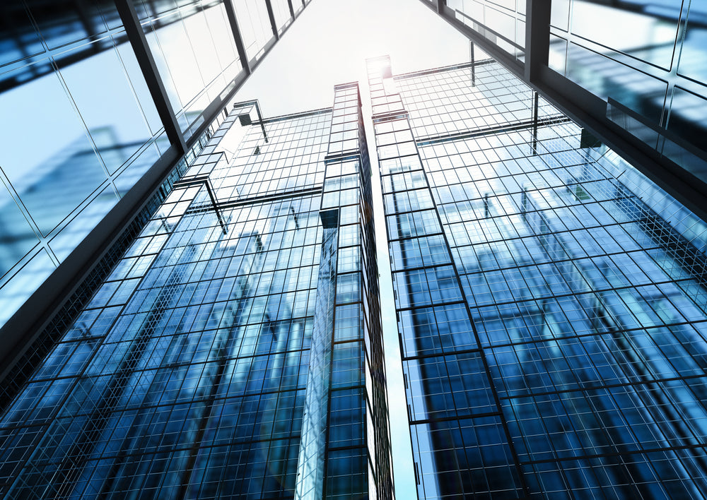 Glass Buildings View from Beneath Photograph Print 100% Australian Made