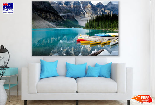 Boats on Lake Scenery Photograph Print 100% Australian Made