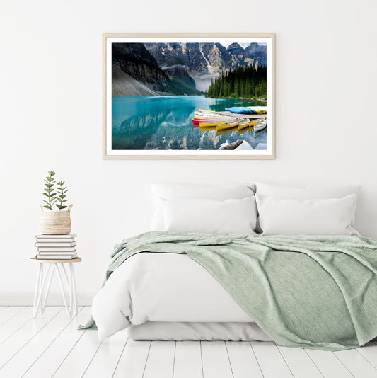 Boats on Lake Scenery Photograph Home Decor Premium Quality Poster Print Choose Your Sizes